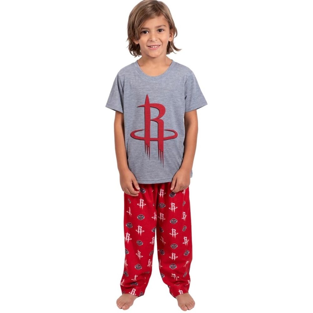 Boys Houston Rockets NBA Flannel Pajama Set Size 4 Basketball